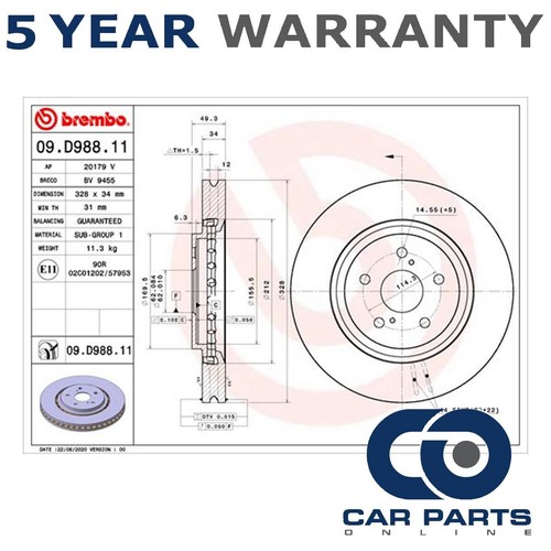 Brake disc front - brake, fits